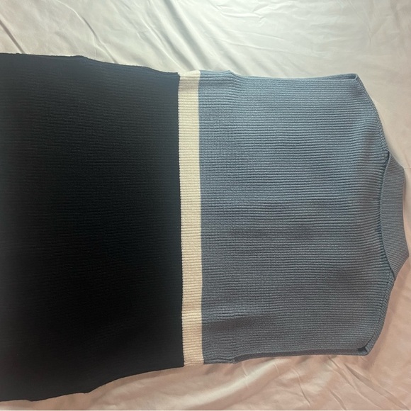 Laundry By Shelli Segal Dusty Blue Collared Knit Top - Picture 10 of 10